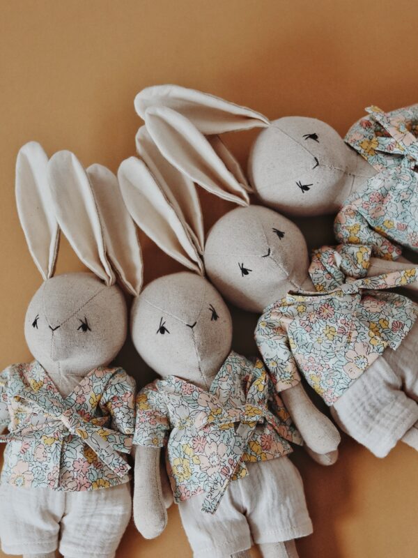 Small Spring Bunny Bunny in Liberty London Cotton Kimono